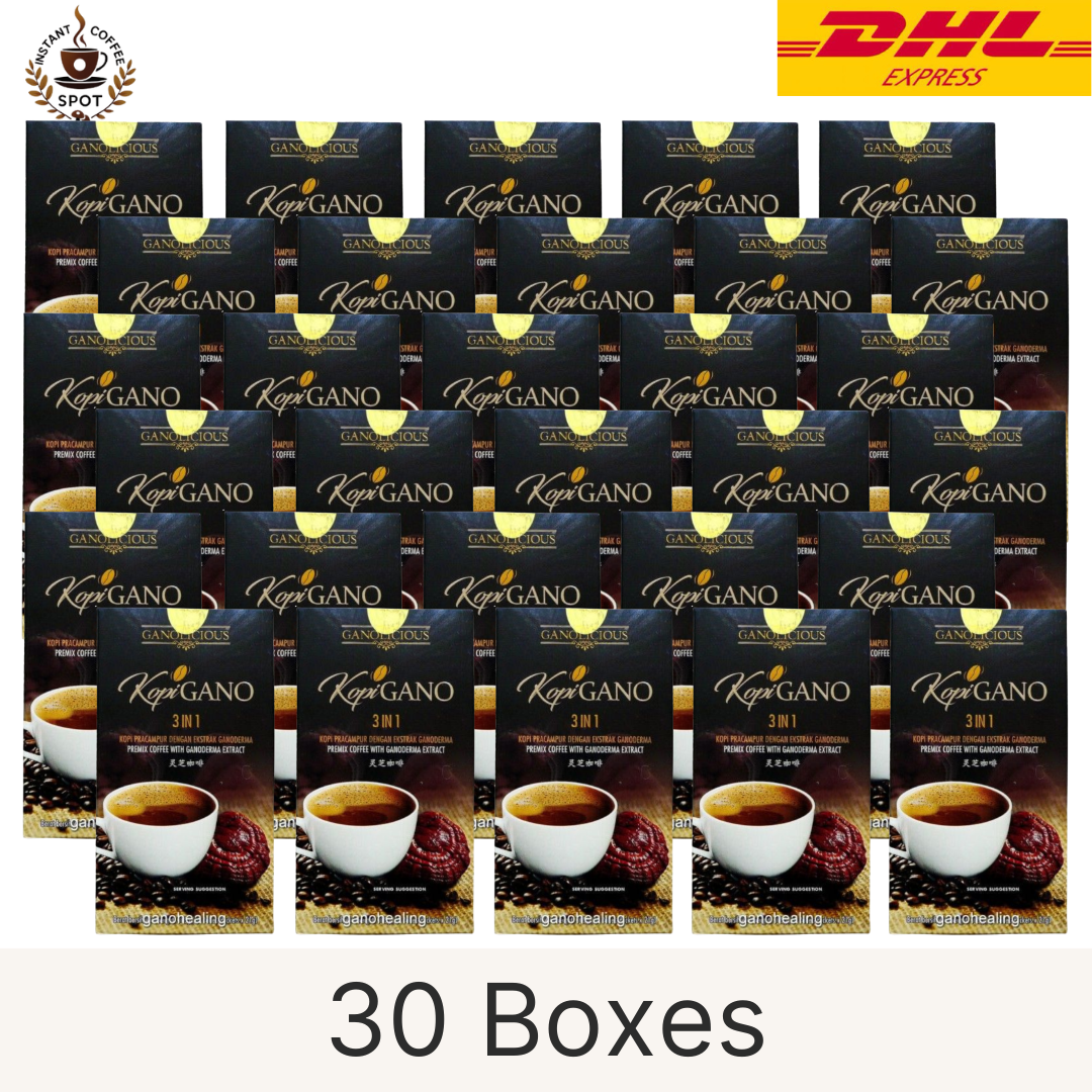 gano excel ganolicious kopigano 3 in 1 coffee with ganoderma – 5 boxes gano excel ganolicious kopigano 3 in 1 coffee with ganoderma – 30 boxes